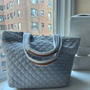 MZ Wallace Metro Tote Bag - Quilted Carry On Travel Classic Gray